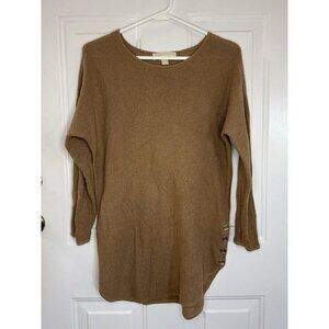 MICHAEL KORS Tunic Sweater Brown Waffle Knit Long Sleeve MEDIUM Casual Preppy